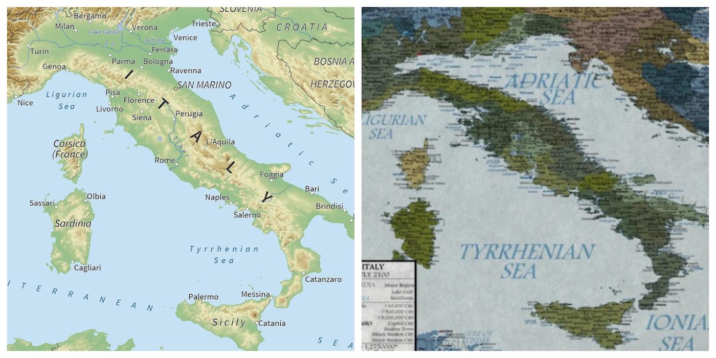 Italia sommersa dal mare? confronto tra la previsione e l'attuale