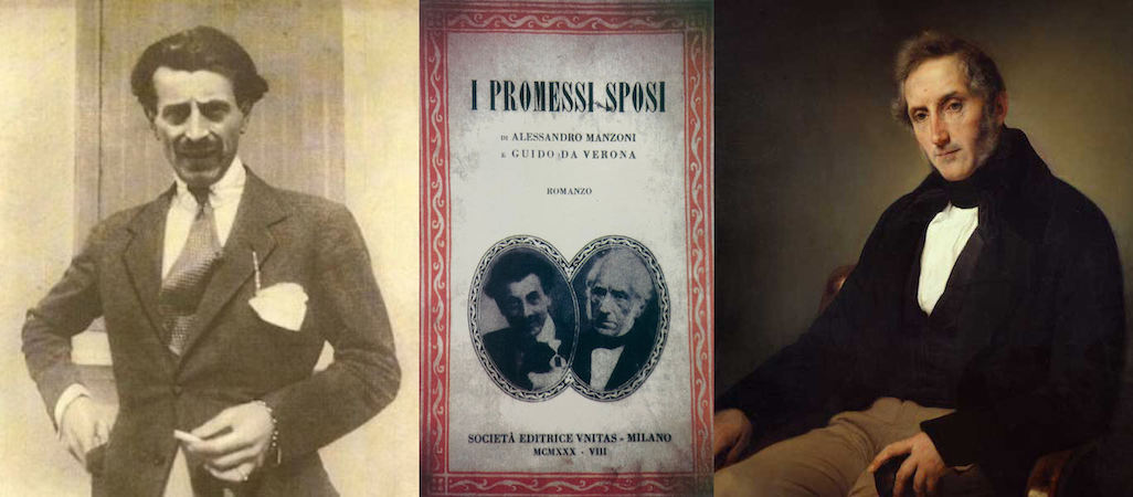 Guido da Verona, la copertina della sua parodia de I Promessi sposi e Alessandro Manzoni