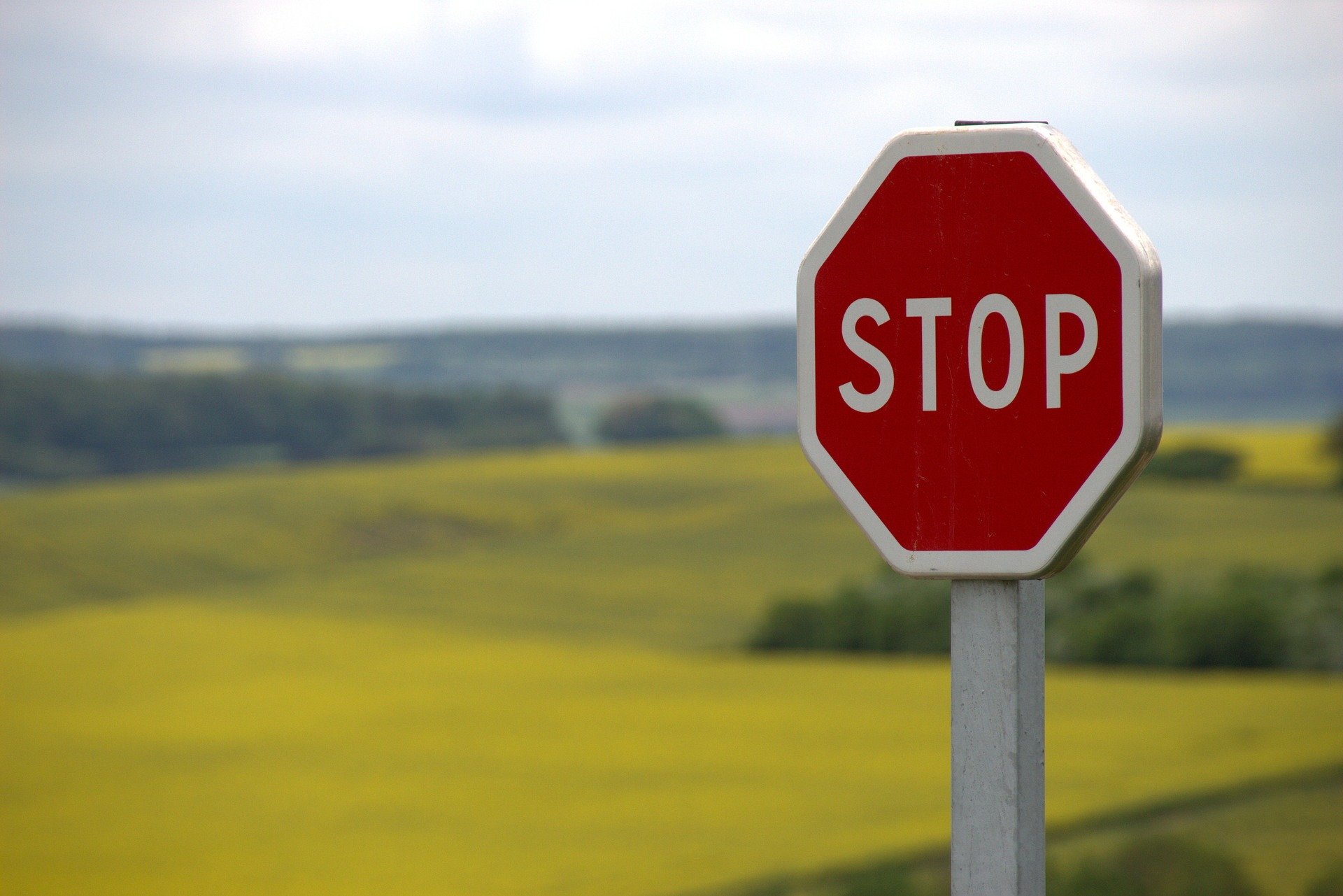 Cartello di stop su sfondo natura: vademecum per la gestione dell'informazione su Coronavirus